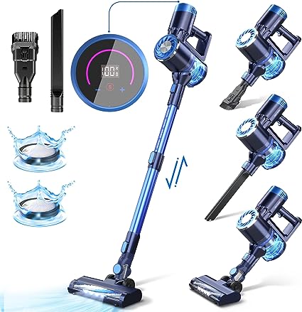 Photo 1 of PRETTYCARE Cordless Vacuum Cleaner, 30Kpa Powerful Stick Vacuum with Brushless Motor, LED Touch Display, 45 Mins Long Runtime, Self-Standing Lightweight Vacuum for Hard Floor Carpet Pet Hair, P3