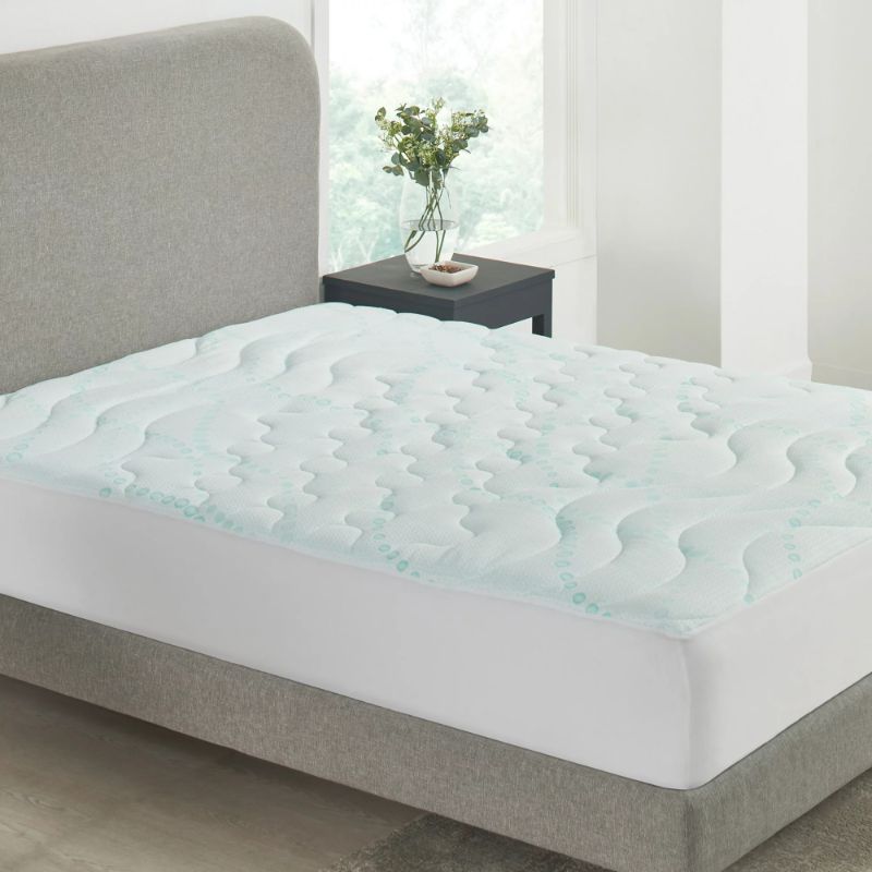 Photo 1 of 3-Zone Quilted, Cooling King Mattress Pad with Deep Pocket