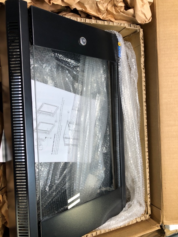 Photo 1 of Tedgetal 6U Wall Mount Glass Door Cabinet Bundle with 1U Vented Rack Shelf