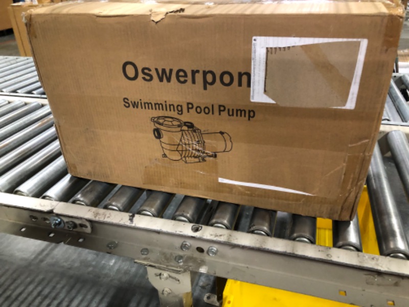 Photo 2 of ***NO POWER CORD*** Oswerpon Pool Pump Above Ground/Inground, 1.5 HP 5400GPH Powerful Selfpriming Pool Pumps for 15,000-31,000 Gallons Pools, Dual Voltage Swimming Pool Pump with Strainer Basket & Drain Plug
