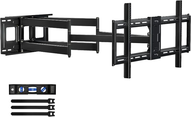 Photo 1 of HCMOUNTING Heavy Duty Long Dual Arm TV Wall Mount Holds up to 179 lbs, Swivel and Tilt TV Mount with 40.9" Extended Articulating Arms for Most 42-90 inch TVs, VESA 800x400mm, Fits 16''-18'' Wood Studs
