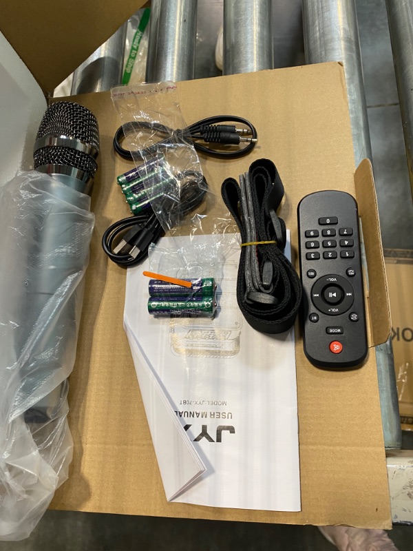 Photo 1 of JYX Portable Bluetooth Karaoke Machine, Microphone PA Speaker System with FM Radio, REC, TWS, Remote Control, Supports TF Card, USB, AUX in, for Home,Party, Event
