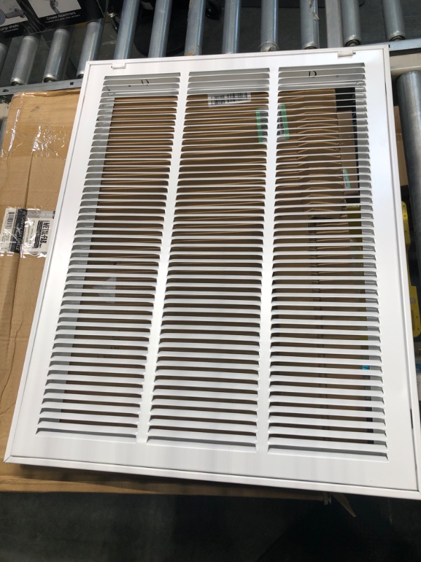 Photo 3 of 18" X 24" Steel Return Air Filter Grille for 1" Filter - Easy Plastic Tabs for Removable Face/Door - HVAC DUCT COVER - Flat Stamped Face -White [Outer Dimensions: 19.75w X 25.75h] White 18 X 24