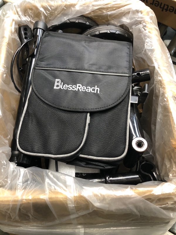 Photo 1 of BlessReach Economy Knee Scooter, Steerable Knee Walker, Foldable Knee Scooters for Foot Injuries Adult Best Crutches Alternative Black 08 Black
