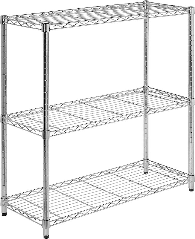 Photo 1 of 3-Tier Steel Wire Shelving Unit (24 in. W x 30 in. H x 14 in. D) CHROME
