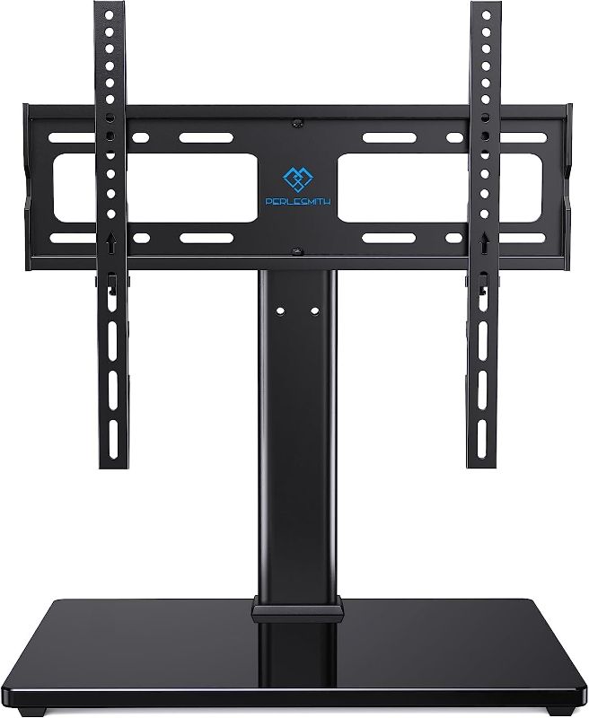 Photo 1 of PERLESMITH Swivel Universal TV Stand/Base - Table Top TV Stand for 32-60 inch LCD LED TVs - Height Adjustable TV Mount Stand with Tempered Glass Base, VESA 400x400mm,Holds up to 88lbs PSTVS09
