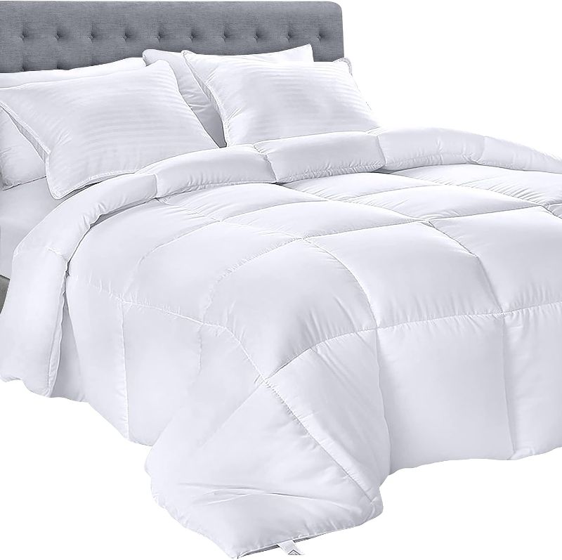 Photo 1 of  Bedding Comforter – All Season Comforter Full Size – White Comforter Full - Plush Siliconized Fiberfill - Box Stitched
