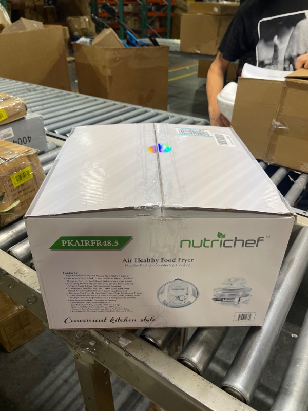 Photo 1 of Nutrichef PKAIRFR48.5 Air Fryer, Infrared Convection, Halogen Oven Countertop, Cooking, Stainless Steel, 13 Quart 1200W, Prepare Quick Healthy Meals, for French Fries & Chips (White), One Size