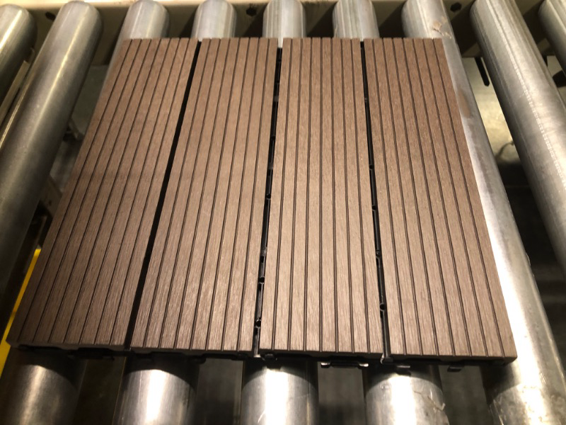 Photo 4 of  Wood Plastic Composite Patio Deck Tiles,12”x12” Interlocking 15 Pack