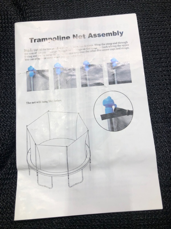 Photo 1 of 14FT Trampoline Enclosure Net with Universal Trampoline Replacement Enclosure Poles and Hardware