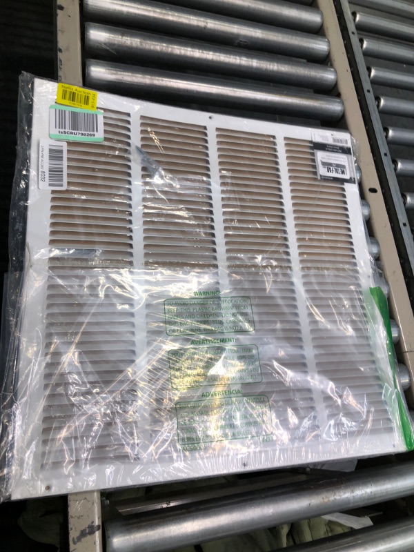 Photo 2 of 20"w X 20"h Steel Return Air Grilles - Sidewall and Ceiling - HVAC Duct Cover - White [Outer Dimensions: 21.75"w X 21.75"h] 20 X 20 White