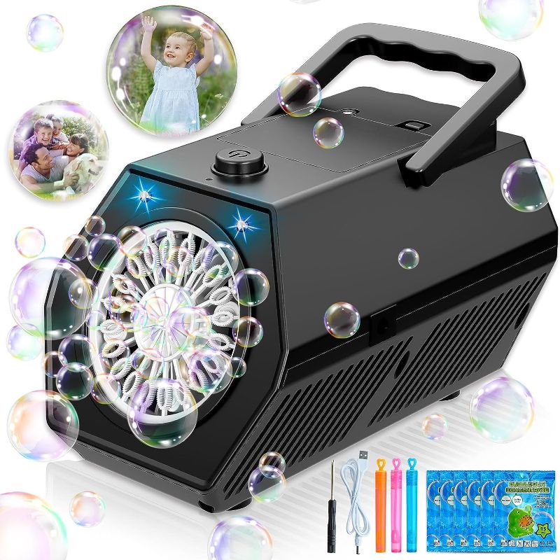 Photo 1 of 
Bubble Machine Automatic Bubble Blower for Kids - WELL WITHYOU Portable Bubble Maker 15000+ Bubbles per Minute with 2 Speeds Electric Bubble Toys for...