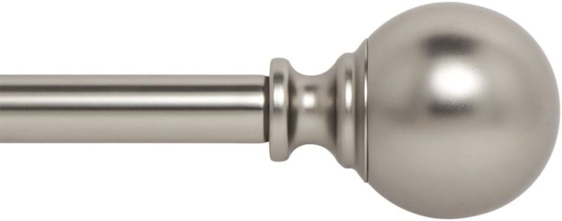 Photo 3 of 
Ivilon Drapery Treatment Window Curtain Rod - Ball Style, 28 to 48 Inch. Color Satin Nickel
Size:Satin Nickel