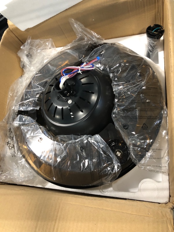 Photo 1 of NEWORB Ceiling Fans with Lights 42''Retractable Blades Caged Ceiling Fan with Lights Remote Control FCC 35W Reversible Motor 6 Speeds, 4 Hours Timing Black Ceiling Fan for Living Room Bedroom 42''Ceiling Fans-A