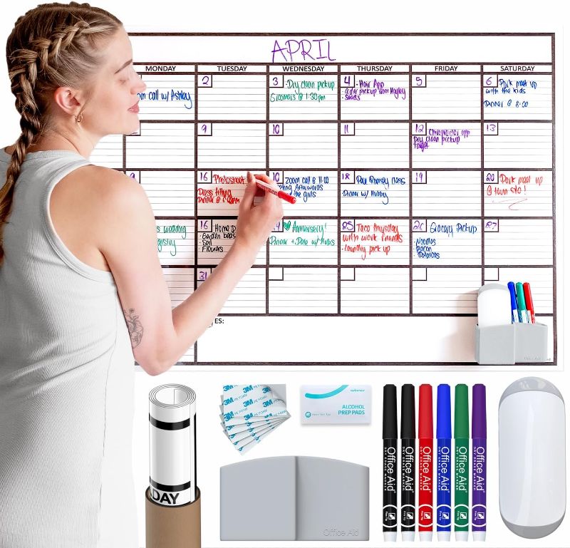 Photo 1 of 
Large Dry Erase Calendar for Wall | Large Wall Calendar Dry Erase Monthly | 1M 17x26, 24x36, 36x48, & 3M 40x17 | Dry Erase Calendar Board for Wall |...