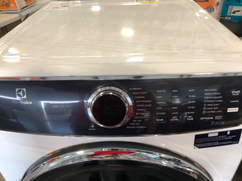 Photo 3 of Electrolux 8-cu ft Stackable Steam Cycle Electric Dryer (White) ENERGY STAR Model# ELFE7637AW