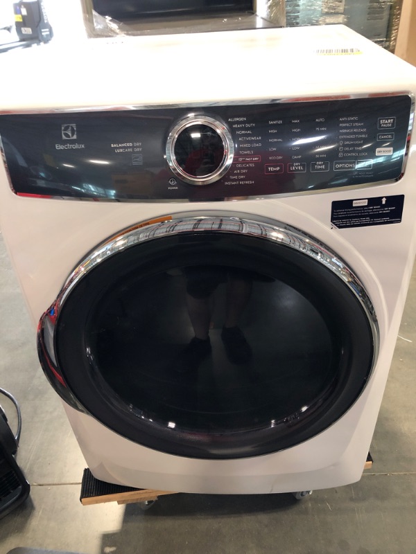 Photo 2 of Electrolux 8-cu ft Stackable Steam Cycle Electric Dryer (White) ENERGY STAR Model# ELFE7637AW