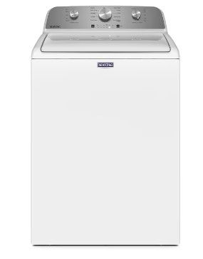 Photo 1 of Maytag 4.5-cu ft High Efficiency Agitator Top-Load Washer (White) Model #MVW4505MW