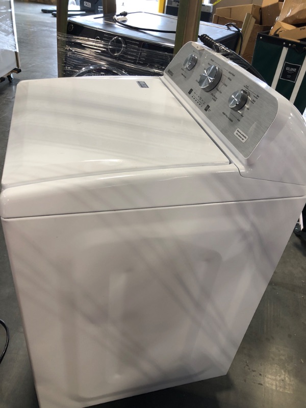 Photo 4 of Maytag 4.5-cu ft High Efficiency Agitator Top-Load Washer (White) Model #MVW4505MW