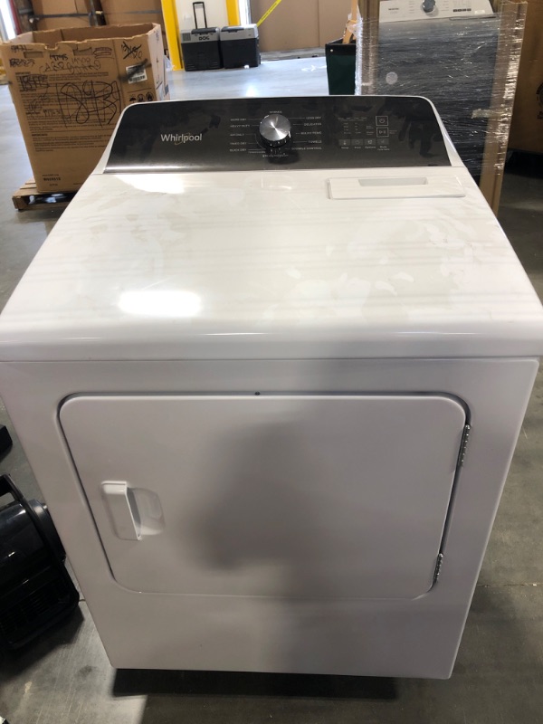 Photo 2 of Whirlpool - 7.0 Cu. Ft. Electric Dryer with Steam and Moisture Sensing - White