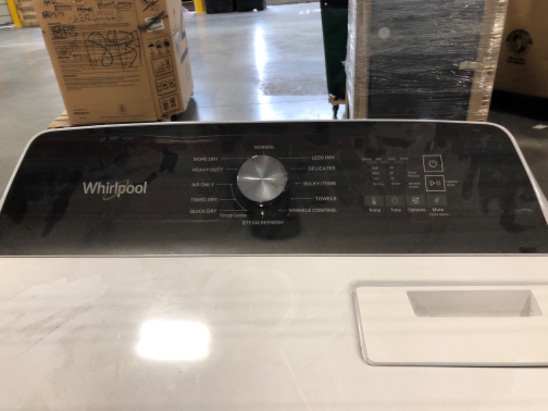 Photo 3 of Whirlpool - 7.0 Cu. Ft. Electric Dryer with Steam and Moisture Sensing - White