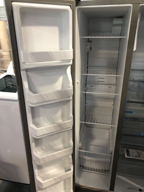 Photo 3 of Maytag 24.9-cu ft 35.88-in Side-by-Side Refrigerator (Fingerprint Resistant Stainless Steel)  Model #MSS25N4MKZ