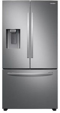 Photo 1 of ***MISSING HANDLES AND PARTS FOR LOWER DRAWER*** Samsung 27-cu ft 35.75-in French Door Refrigerator with Dual Ice Maker (Fingerprint Resistant Stainless Steel) ENERGY STAR Model #RF27T5241SR