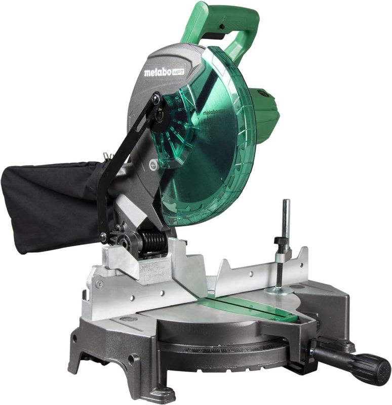 Photo 1 of Metabo HPT 10-Inch Compound Miter Saw | 0-52 Degrees Miter Cutting Range (Left/Right) | 0-45 Degrees Bevel Cutting Range (Left) | C10FCGS
