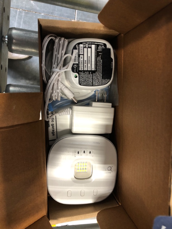 Photo 1 of CHAMBERLAIN Smart Garage Control - Wireless Garage Hub and Sensor with Wifi & Bluetooth - Smartphone Controlled, myQ-G0401-ES, White
