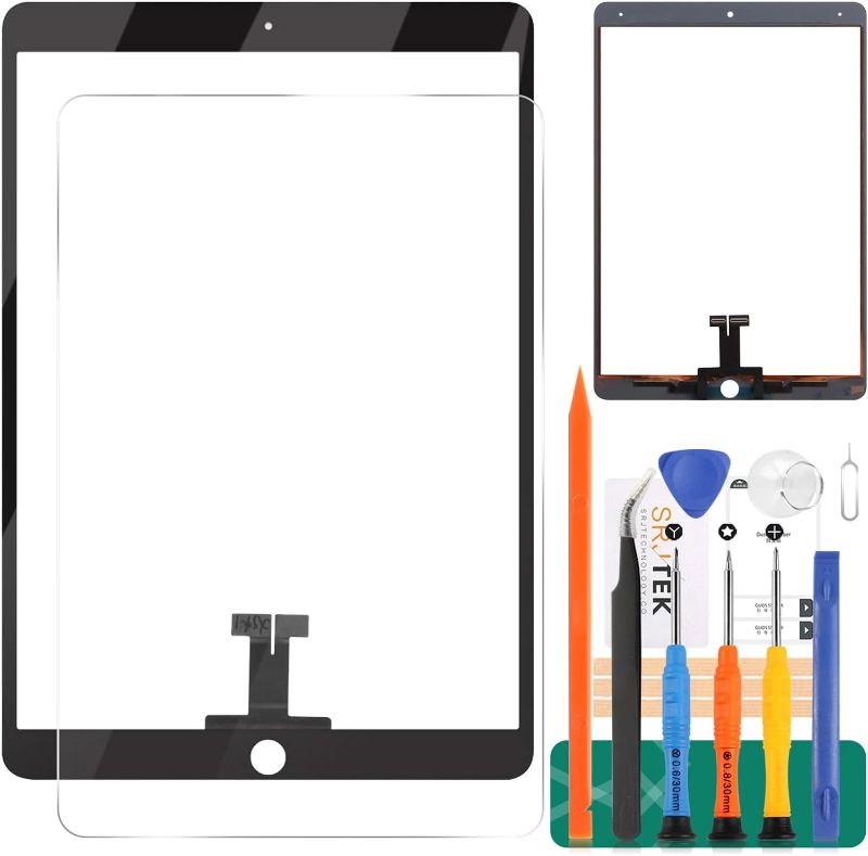 Photo 1 of SRJTEK for iPad Pro 10.5 2017 A1701 A1709 Touch Screen Replacement Kit (Not LCD) for iPad Air 3 Digitizer 10.5 2019 A2153 A2123 A2152 Touch Panel Sensor Glass Repair Parts (Black)
