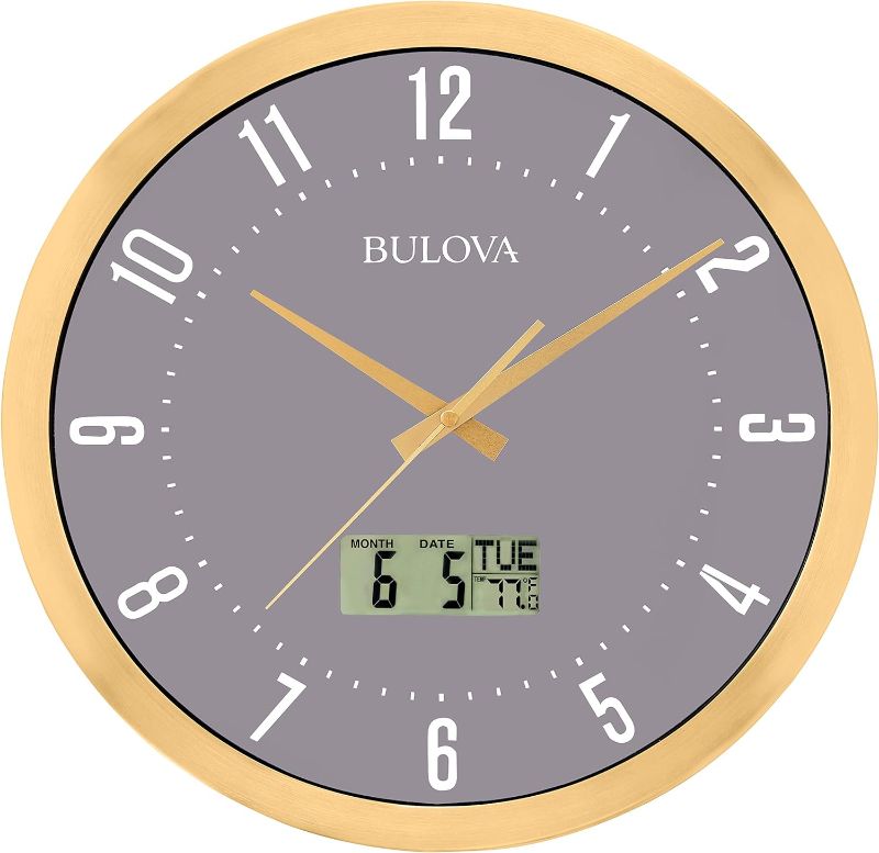 Photo 1 of Bulova C4830 Lobby Wall Clock, 14", Gold
