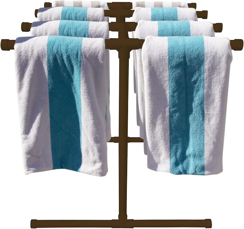 Photo 1 of 
8 Bar Horizontal Towel Rack - Poolside Storage Organizer for Drying Wet Towels