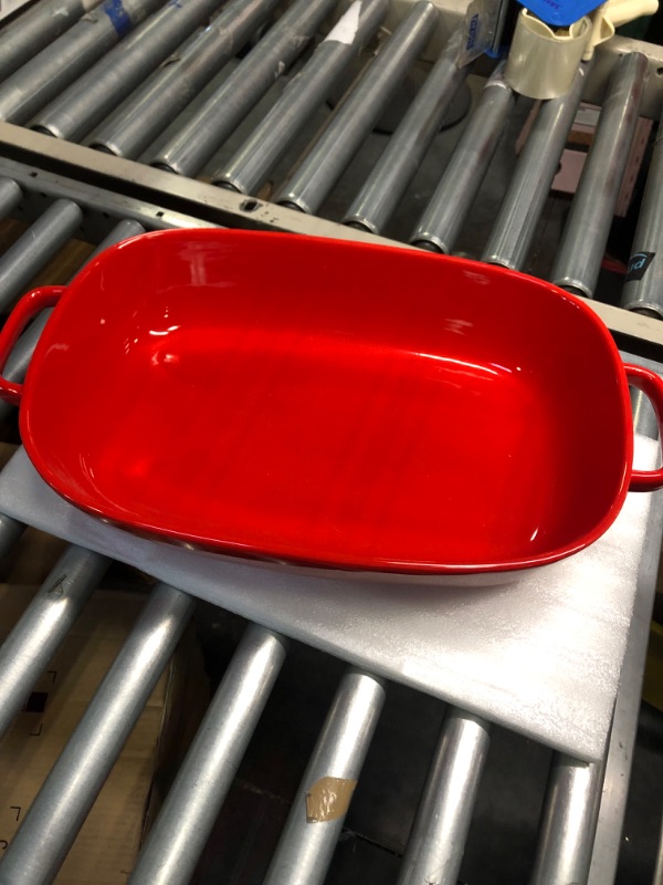 Photo 3 of 6 Quart Large Rectangular Baking Dish, 16x11 Inches Ceramic Baking Pan Casserole Dish for Cooking,Kitchen and Daily Use, Safe for Oven Microwave Refrigerator Disinfection Cabinet and Dishwasher,Red