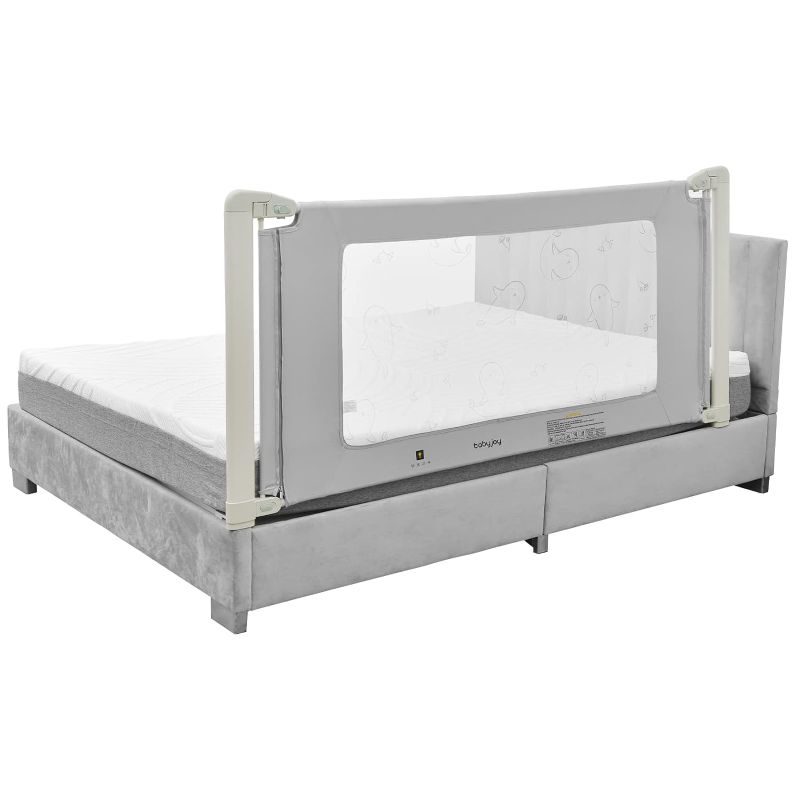 Photo 1 of BABY JOY Bed Rail for Toddlers, 69’’ Extra Long, Height Adjustable & Foldable Baby Bed Rail Guard w/Storage Pocket & Double Safety Child Lock for Kids Twin Double Full Size Queen King Mattress (Gray)