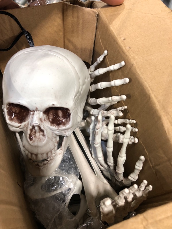 Photo 3 of DECORLIFE 36" Skeleton Halloween Decorations, 3FT Posable Halloween Skeleton Decor for Front Lawn or Haunted House, Party Centerpiece, Trunk or Treat, Lifelike Skeleton Model