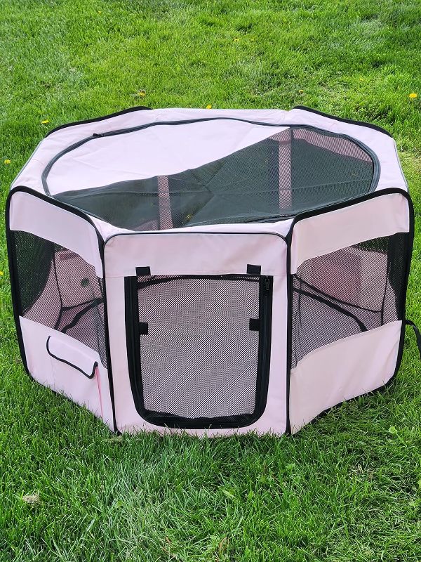 Photo 1 of 45" Jespet Portable Soft Dog Exercise Pen Kennel Pet Dog Playpens Blue