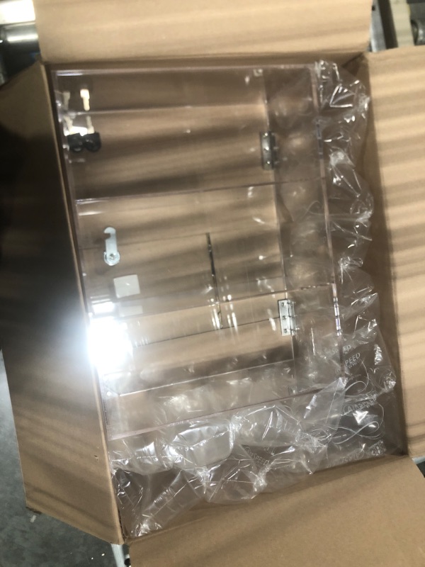 Photo 1 of 4-Shelf Acrylic Display Case for Collectibles, Countertop Retail Display with Removable Shelves?Wall-Mounted Display Case with Lock Key, Acrylic Boxes for Figures,Funko Pop, Toys,11.81x5.9x15.75Inch