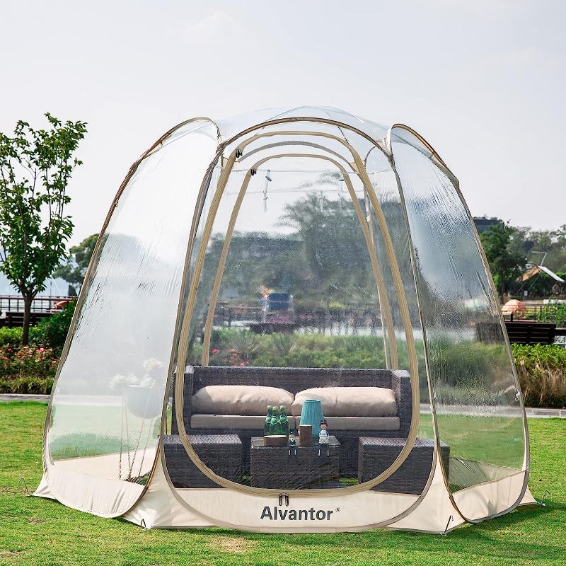 Photo 1 of Alvantor Pop Up Bubble Tent - 10’ x 10’ Instant Igloo Tent - 4-6 Person Screen House for Patios - Large Oversize Weather Proof Pod - Cold Protection Camping Tent - Beige
