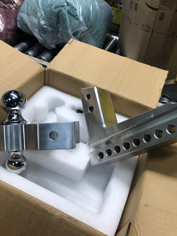Photo 1 of PROEZE Adjustable Trailer Hitch Ball Mount, Fits 2.5-Inch Receiver, 8-Inch Drop/Rise Aluminum Drop Hitch, 18500LBS, 2-Inch and 2-5/16-Inch Balls Equipped with 2 latches with Locks 8 Inch Drop Hitch