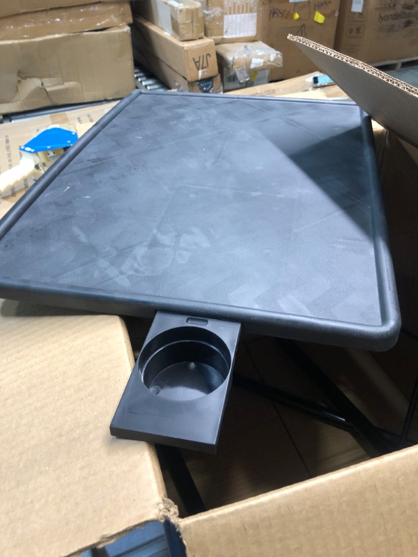 Photo 1 of Adjustable TV Tray Table - TV Dinner Tray on Bed & Sofa, Comfortable Folding Table with 6 Height & 3 Tilt Angle Adjustments (Black)