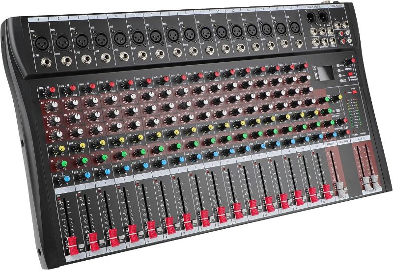 Photo 1 of 16-Channel Audio Mixer - Bluetooth USB, Integrated Effects & DJ Functionality - Perfect for Computer Recording - Complete with Sound Board, RCA I/O - Seamless Mixing, Superior Sound - Ideal for DJs
