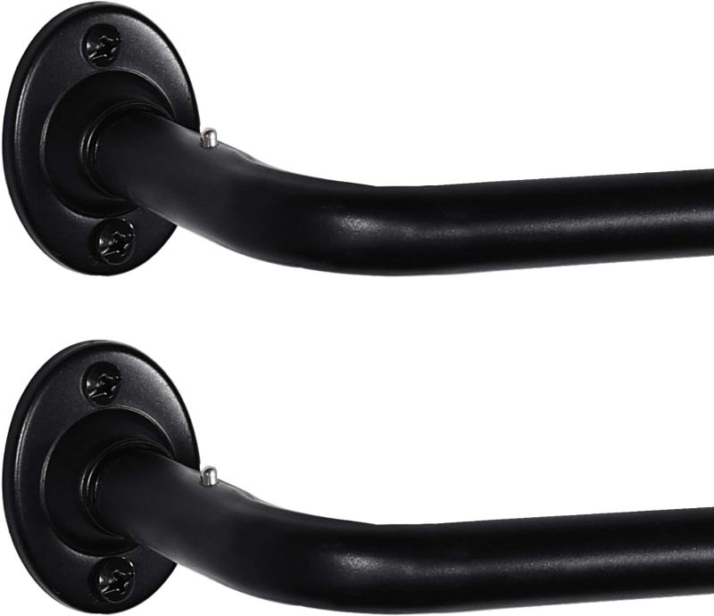 Photo 1 of 2 Pack Blackout Wrap Around Curtain Rods for Window 28 to 48 Inch(2.3-4ft), Matte Black Curtain Rods Room Darkening Curtain Rod 1 inch Diameter Single Drapery Rod of Window Treatment, Matte Black Matte Black 28-48''|2 Pack