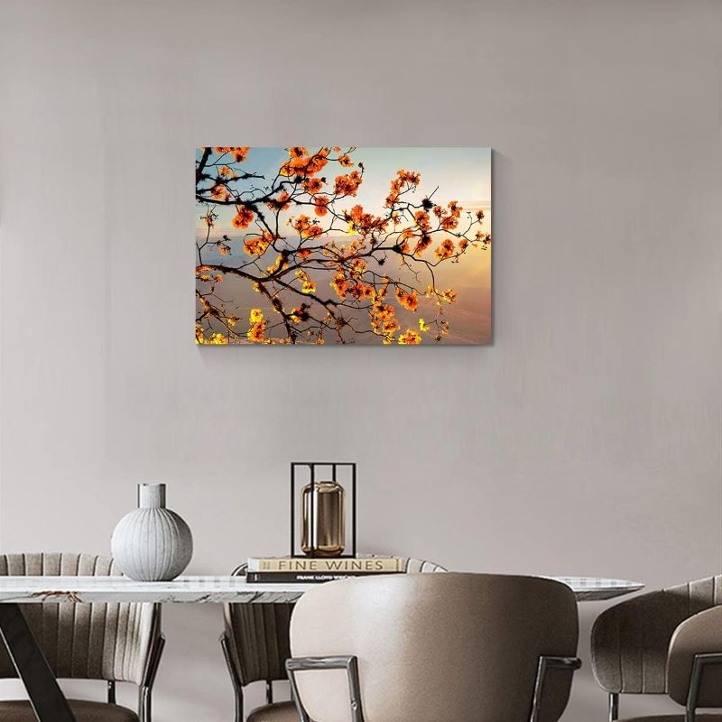 Photo 1 of 
Kyiyhzp Bathroom decor Tree Wall Art/Sunrise Mountain Wall Art/Suitable for modern elegant family room decor/bathroom decorations (small yellow).