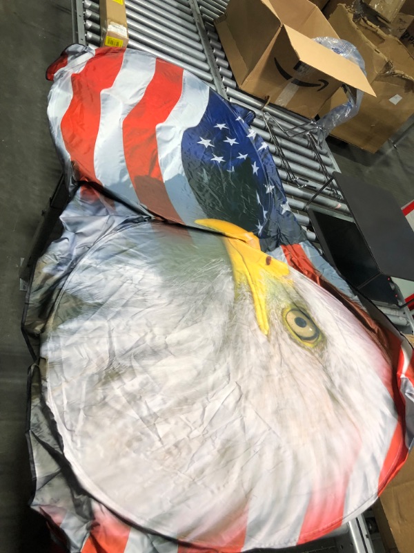 Photo 1 of SEPORUD Windshield Sun Shade New American Eagle Flag USA Patriotic Design - Folding Car Front Window Sunshade for Cars SUV Trucks, Max UV Blocking and Keep The Vehicle Cool USA EAGLE