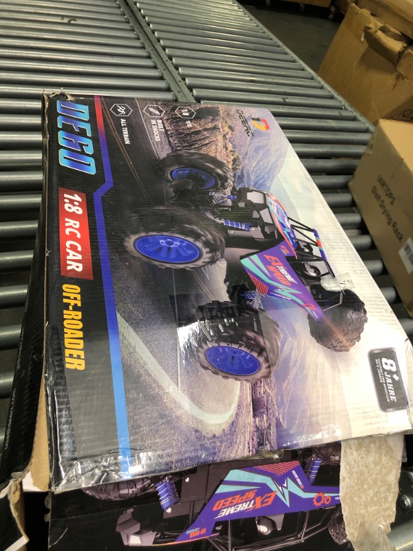 Photo 3 of DEERC DE60 Large 1:8 Scale Upgraded RC Cars Remote Control Car for Adults Boys,Off Road Monster Truck with Realistic Sound,2.4Ghz 4WD Rock Crawler Toy All Terrain Climbing,2 Batteries for 80 Min Play Classic Blue