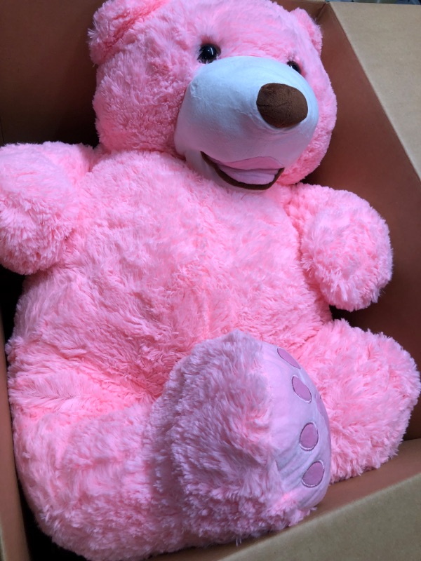 Photo 3 of IKASA Giant Teddy Bear Plush Toy Stuffed Animals (Pink, 39 inches)