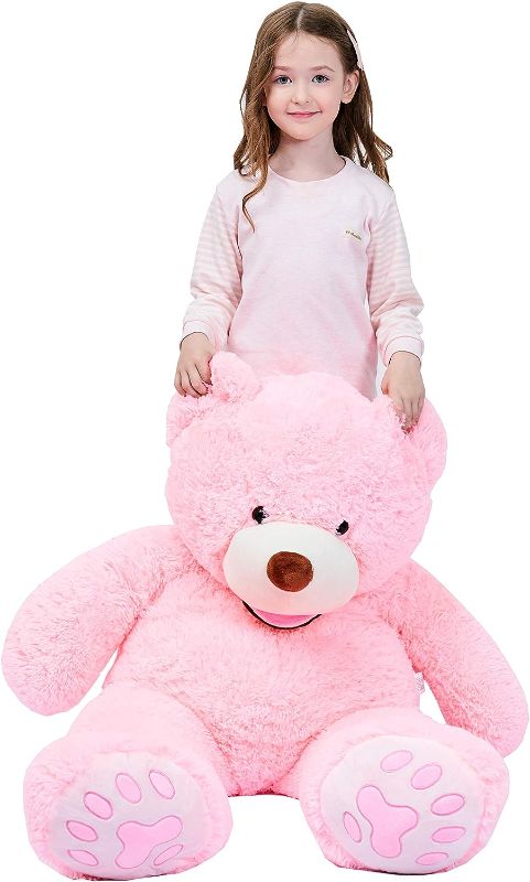 Photo 1 of IKASA Giant Teddy Bear Plush Toy Stuffed Animals (Pink, 39 inches)