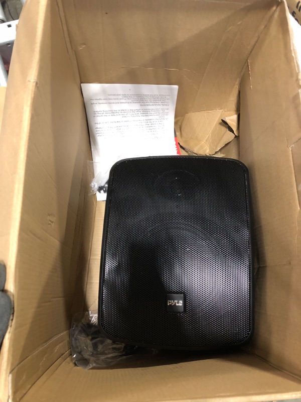 Photo 1 of ***ONLKY HAS 1 SPEAKER*** Pyle Outdoor Waterproof Wireless Bluetooth Speaker - 5.25 Inch 2-Way Weatherproof Wall/Ceiling Mounted Dual Speakers w/Heavy Duty Grill, Universal Mount, Patio, Indoor Use PDWR54BTB (Black) Black 5.25 in 600 Watt