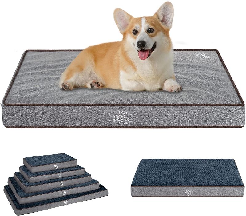Photo 1 of 
VANKEAN Dog Bed Soft Crate Pad Mat Reversible Cool & Warm, Washable Comfy Kennel Pad with Orthopedic Egg-Crate Foam for Small Medium Large Dogs