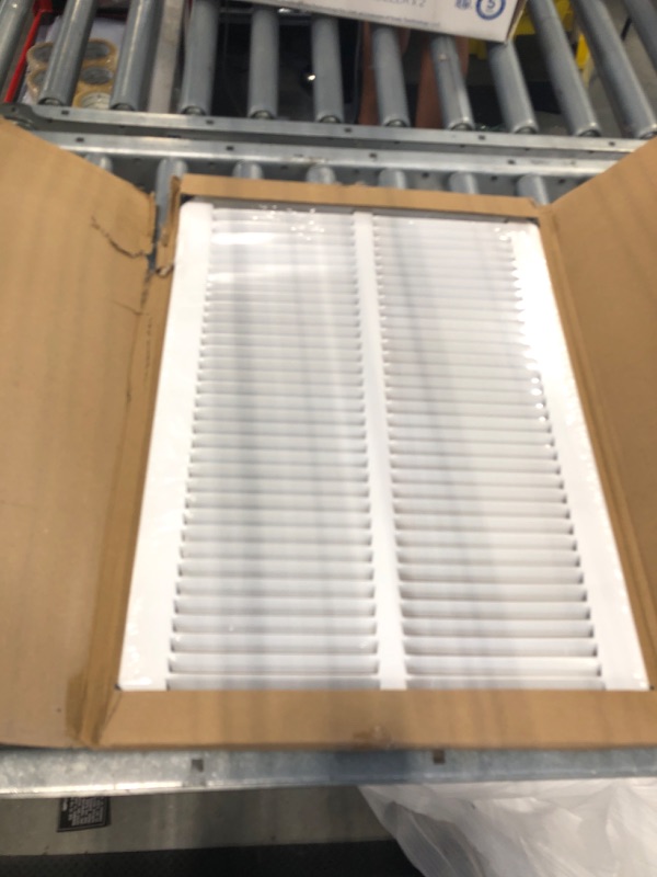 Photo 2 of 12"w X 18"h Steel Return Air Grilles - Sidewall and Ceiling - HVAC Duct Cover - White [Outer Dimensions: 13.75"w X 19.75"h] 12 X 18 White